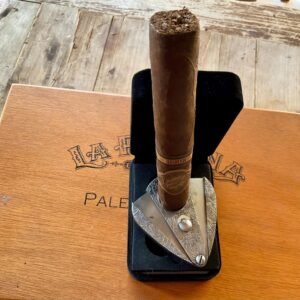 Executioner” – Hand-Engraved Guillotine Cigar Cutter in Steel | Limited Edition SN | Velvet COHIBA Case Included custom engraved custom lighter shown in product photos by The Steel Canvas SKU SIGCUT-01
