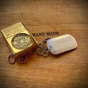 Hand-Engraved Battlefield 6 Zippo and Dog Tag Set custom engraved motorcycle accessory by The Steel Canvas SKU ZIP-BF2-01