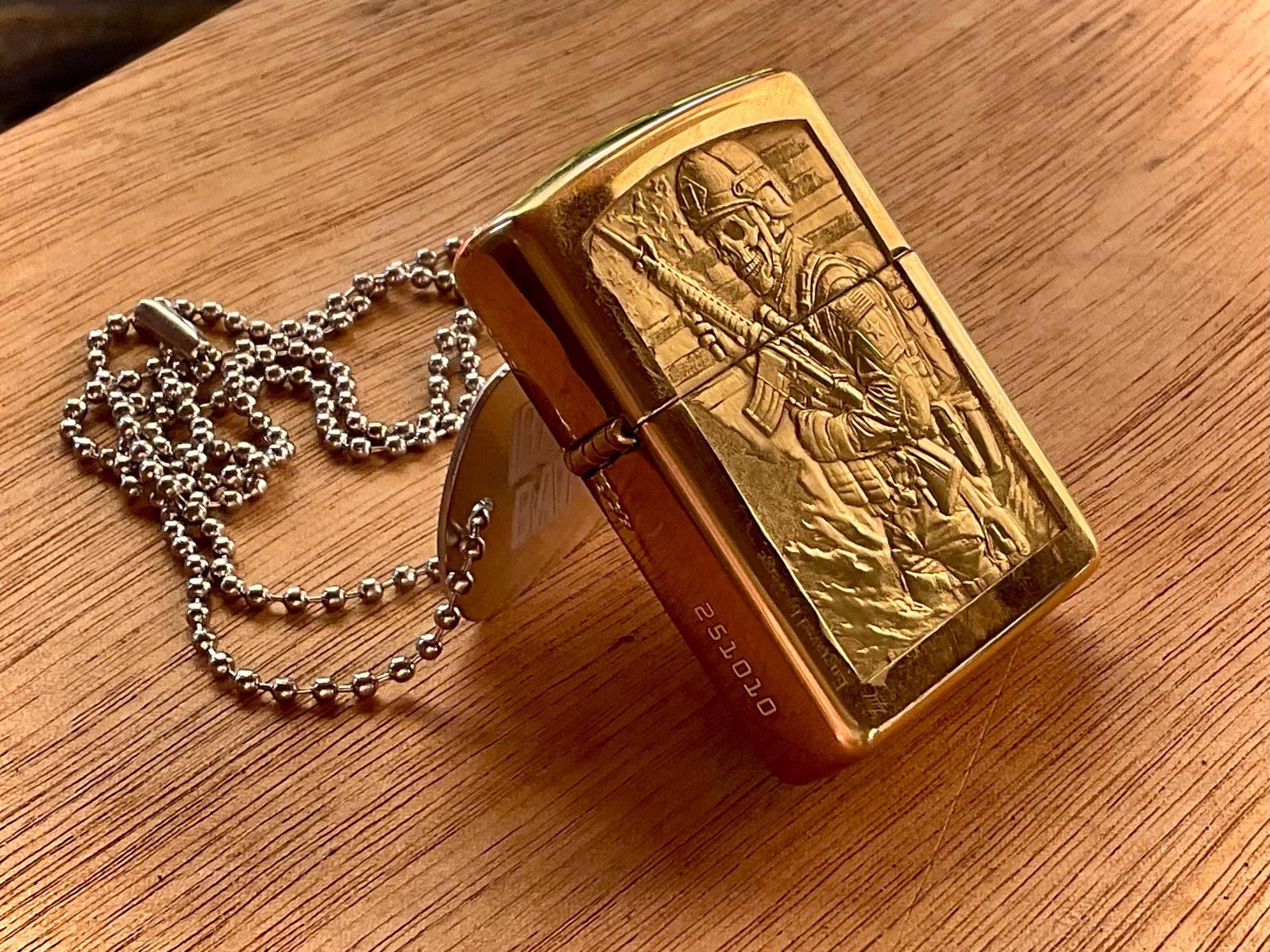 Hand-Engraved Battlefield 6 Zippo and Dog Tag Set custom engraved motorcycle accessory by The Steel Canvas SKU ZIP-BF2-01