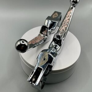 Harley Davidson Trigger Levers custom engraved motorcycle accessory shown with product photos and video reference by The Steel Canvas SKU HD-LEV-01