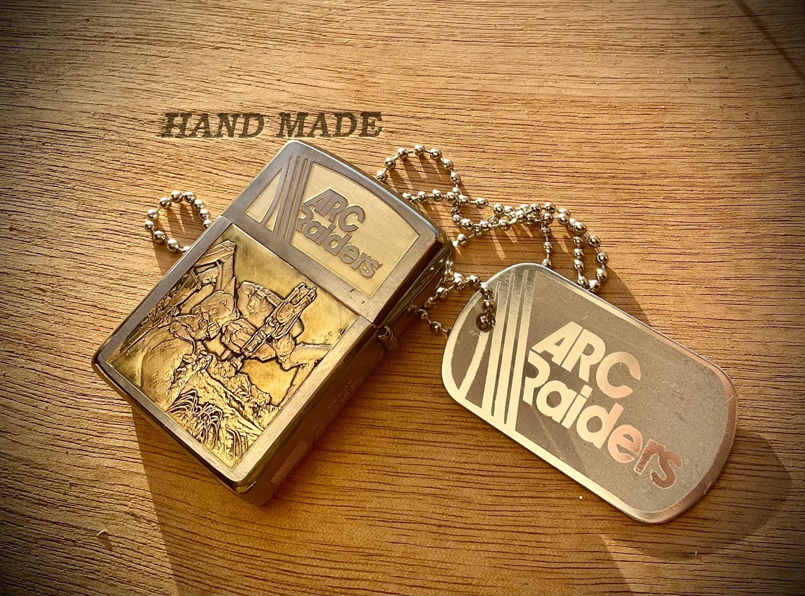 One-of-a-Kind ARC Raiders Zippo – Deep Engraved Brass Armor Case – Signed & Serialized Collector Piece custom engraved custom lighter shown in product photos by The Steel Canvas SKU ZIP-ARK-01