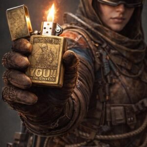 One-of-a-Kind ARC Raiders Zippo – Deep Engraved Brass Armor Case – Signed & Serialized Collector Piece custom engraved custom lighter shown in product photos by The Steel Canvas SKU ZIP-ARK-01