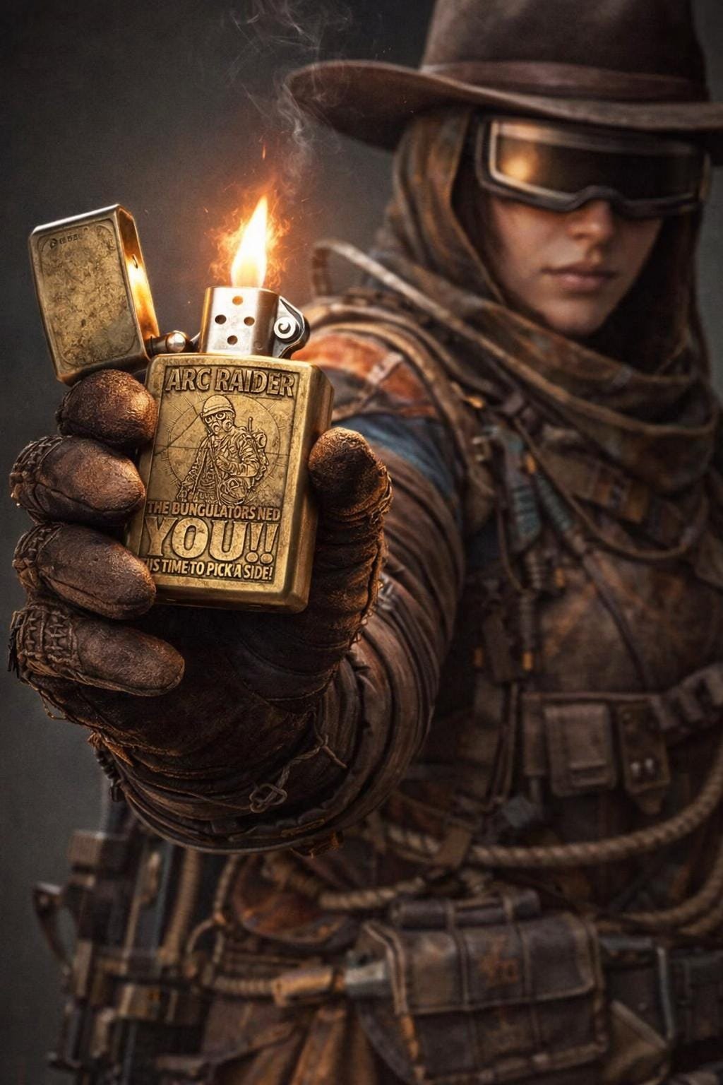 One-of-a-Kind ARC Raiders Zippo – Deep Engraved Brass Armor Case – Signed & Serialized Collector Piece custom engraved custom lighter shown in product photos by The Steel Canvas SKU ZIP-ARK-01