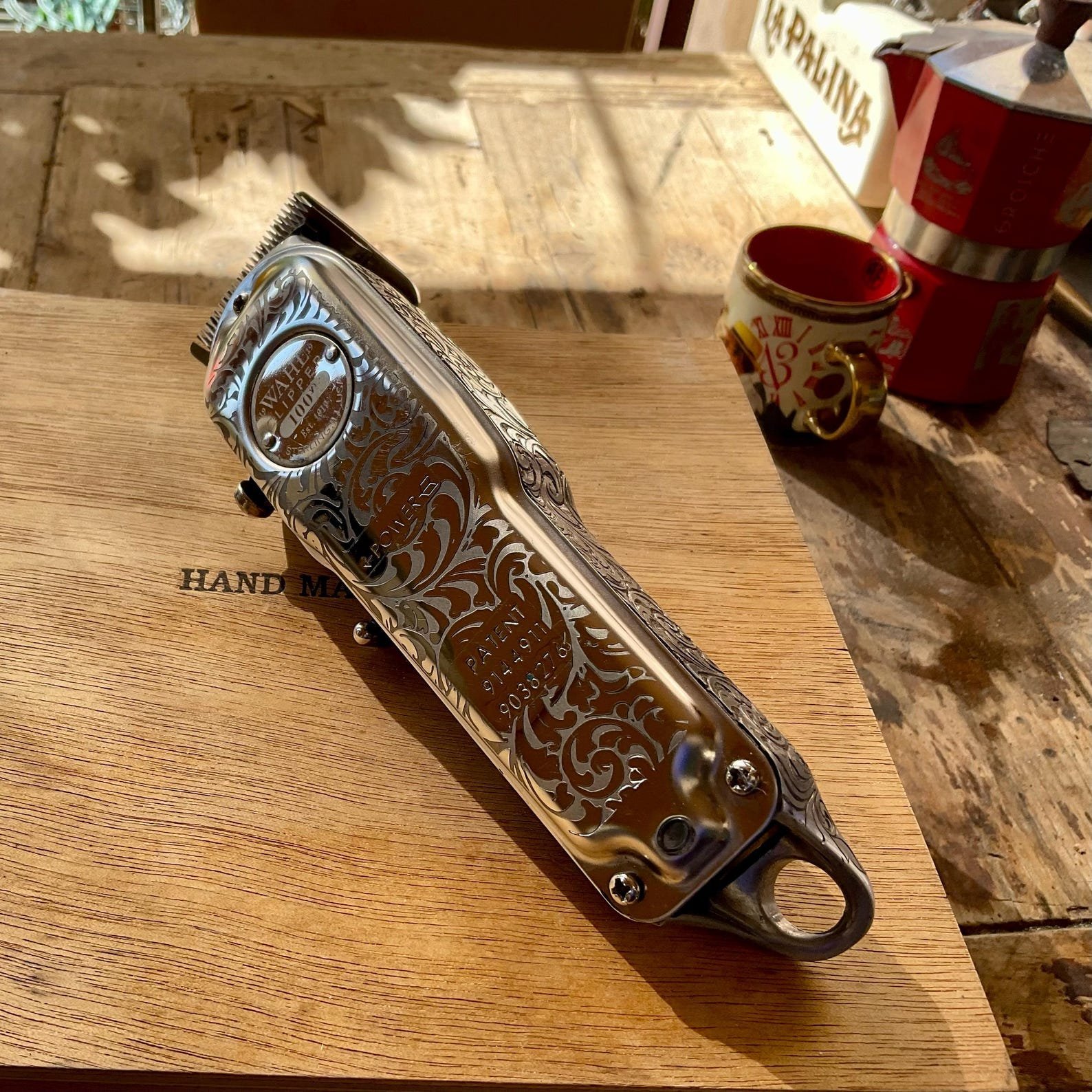Rear Find. One-of-a-Kind Hand engraved WAHLClipper – 100 Year Anniversary Edition custom engraved memorial piece by The Steel Canvas SKU MEM-04