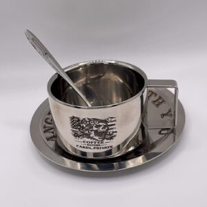 Skull Stainless Steel Coffee Mug Set custom engraved motorcycle accessory by The Steel Canvas SKU MEM-02