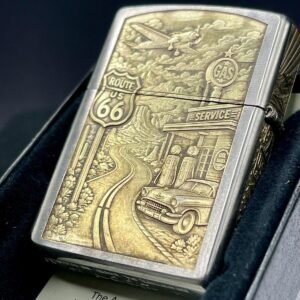 engraved-zippo-lighter-america-the-beautiful-o-verge-art-limited-edition-numbered-route-66-pin-up-collectible-02 Engraved Zippo Lighter, America the Beautiful O. Verge Art, Limited Edition Numbered Route 66 Pin-Up Collectible custom engraved motorcycle accessory shown in product photos by The Steel Canvas SKU ZIP-AMER-01